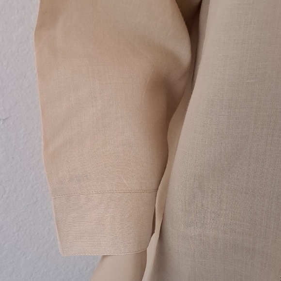Elegant Beige Women's Blouse Linen - Picture 5 of 6